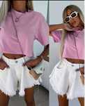 Koszulka top rozowa oversize s