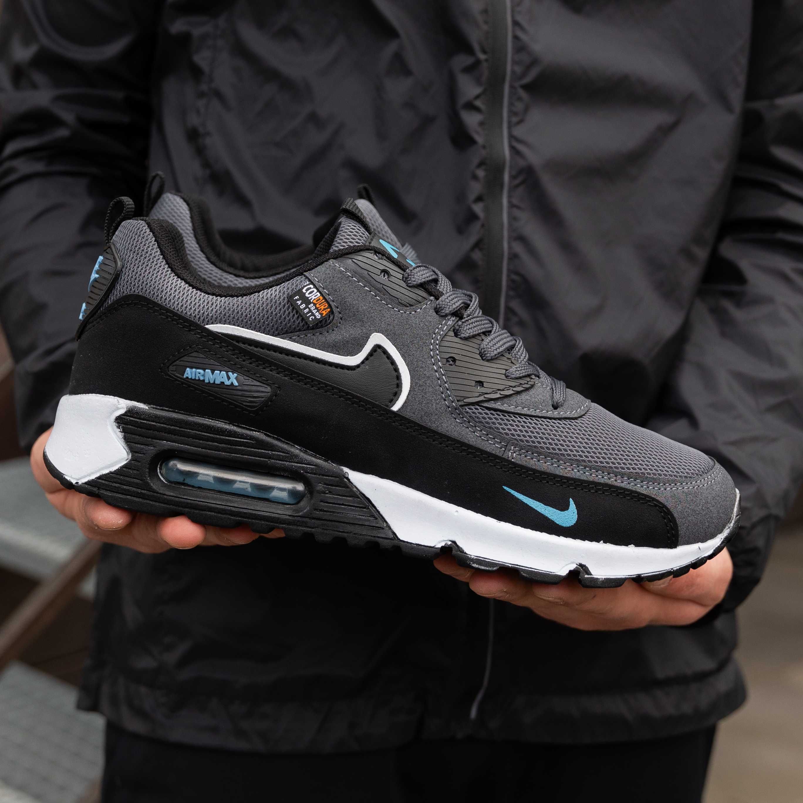 Мужские кроссовки Найк Эйр Макс Nike Air Max 90 Grey Blue