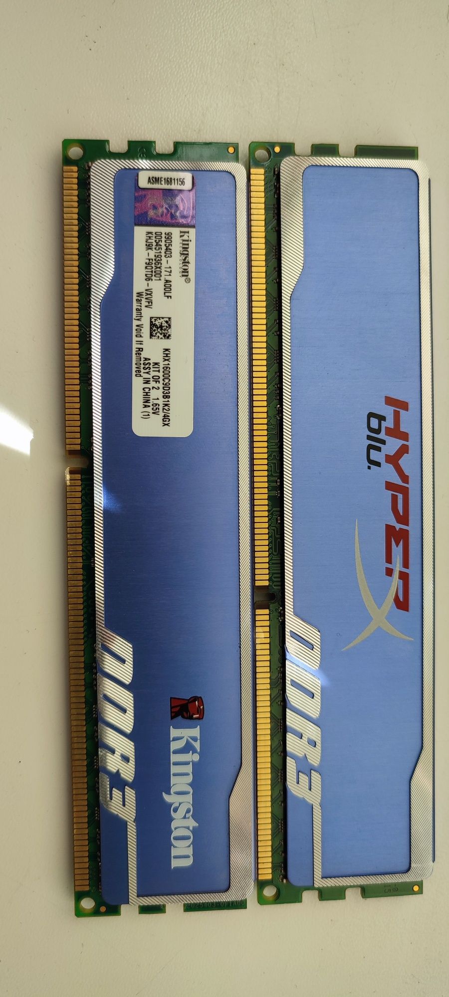 DDR 3 Kingston  hyper x 4шт x 2GB, якісна оперативна пам'ять