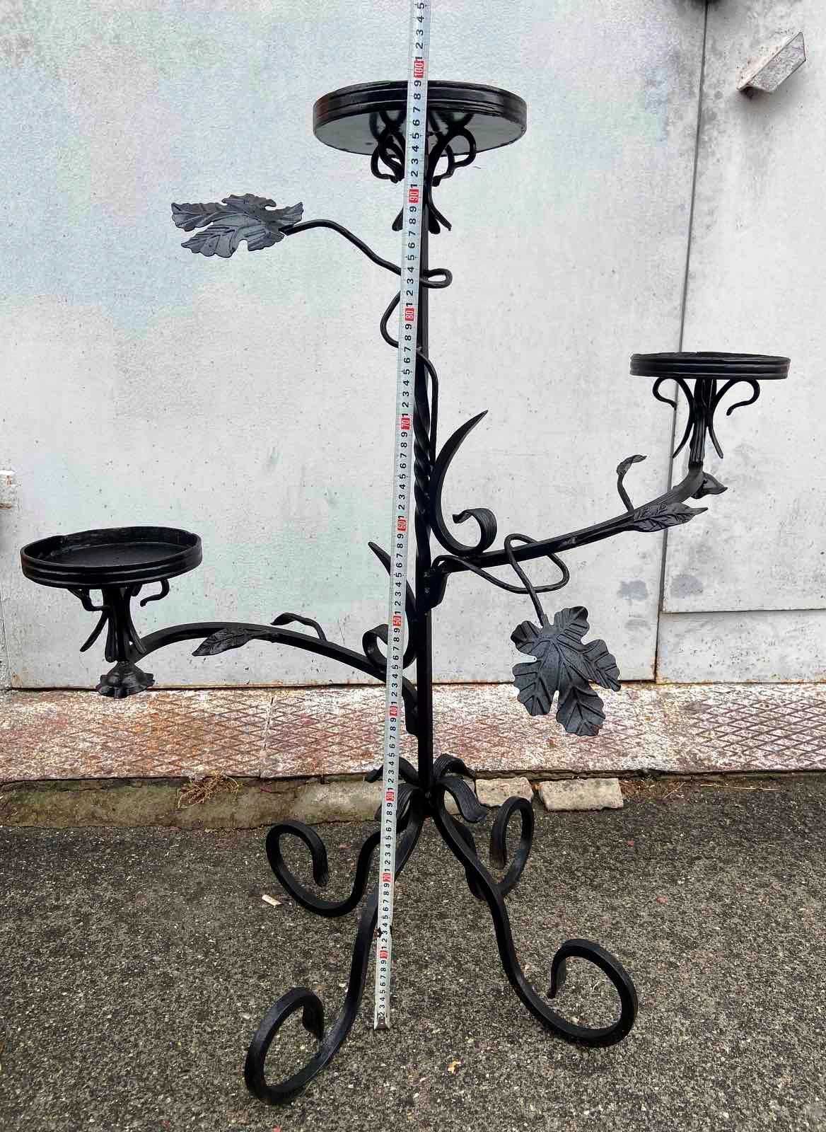 Підставка для квітів металева кована на 3 вазона