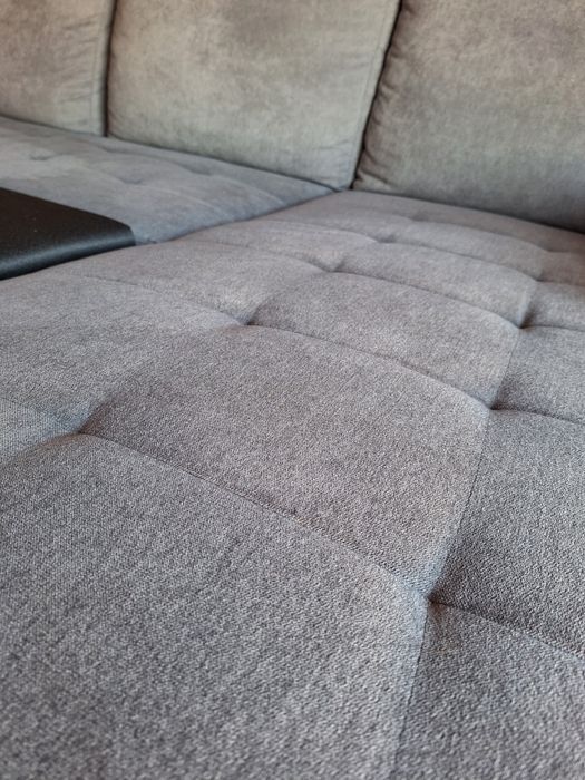 Sofa com chaise longue de 3 lugares com sofa cama