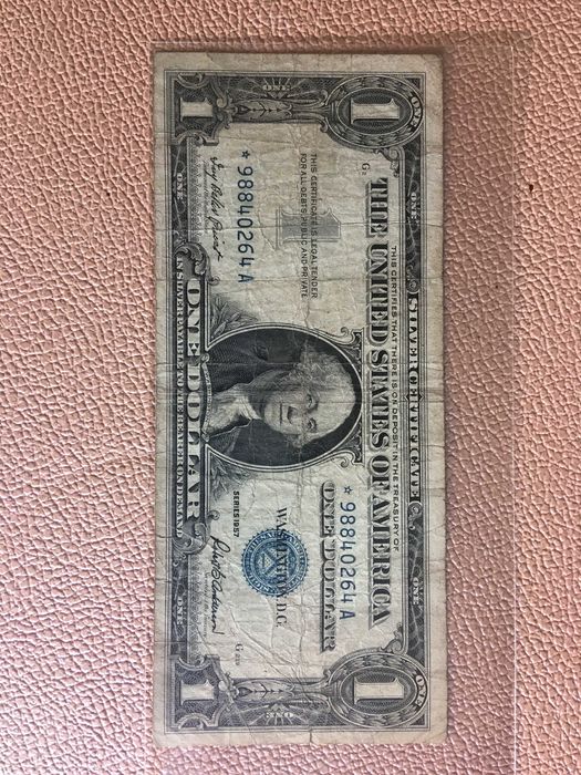 1 dolar 1957 rok - "SILVER CERTIFICATE" - seria zastepcza z gwiazdką