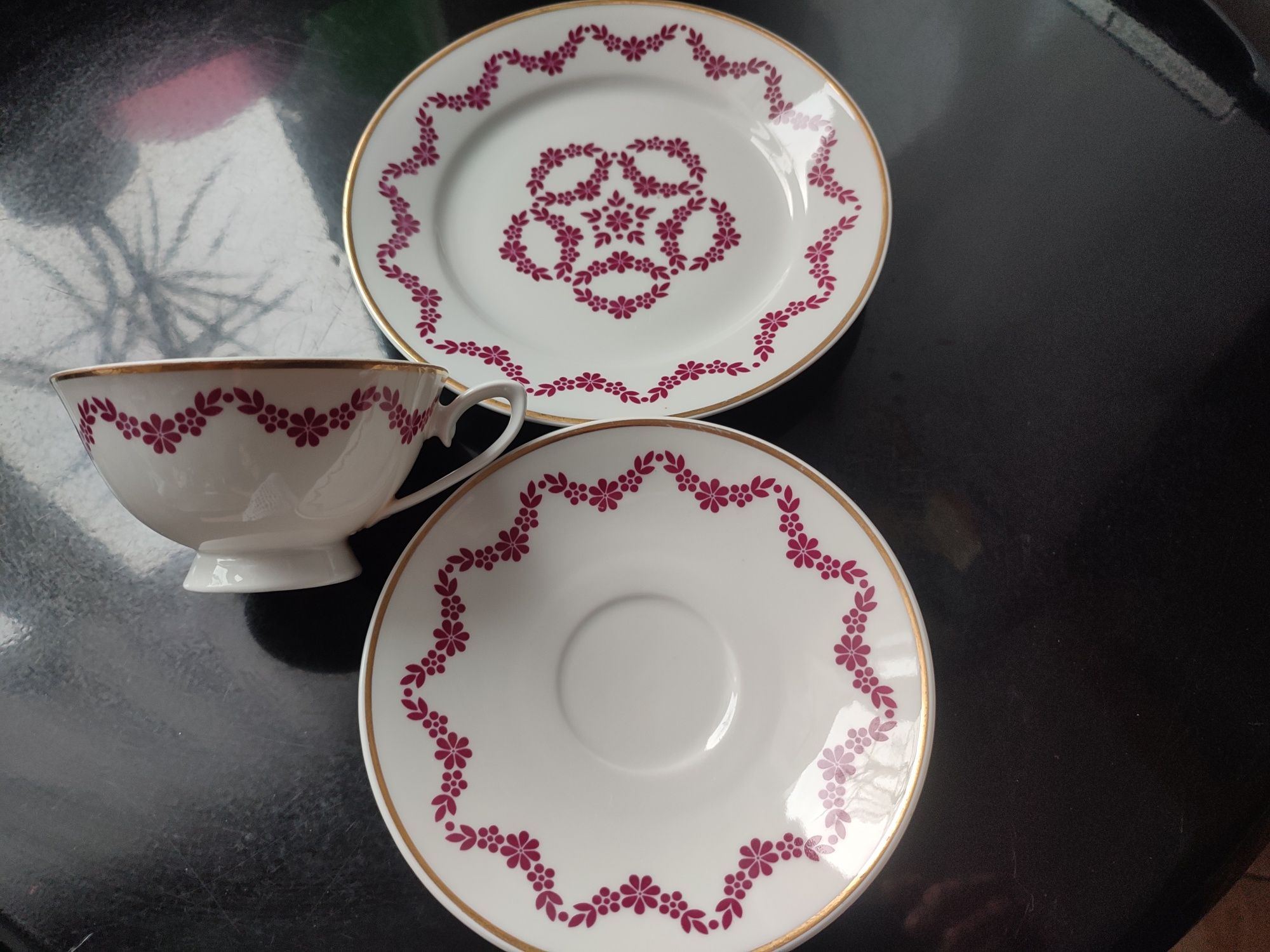 Śliczne stare trio porcelana Lettin