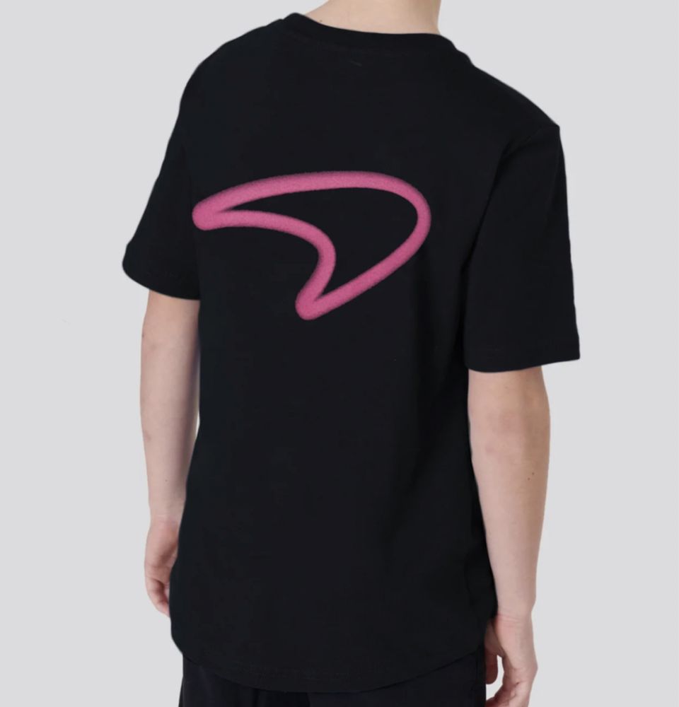 T-Shirt McLaren Formula 1 Miami Neon Preta Nova Criança L