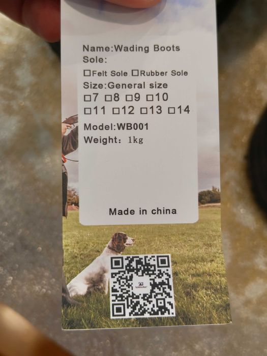 Botas de Pesca Wading com Sola de Borracha – T43 (Novas)