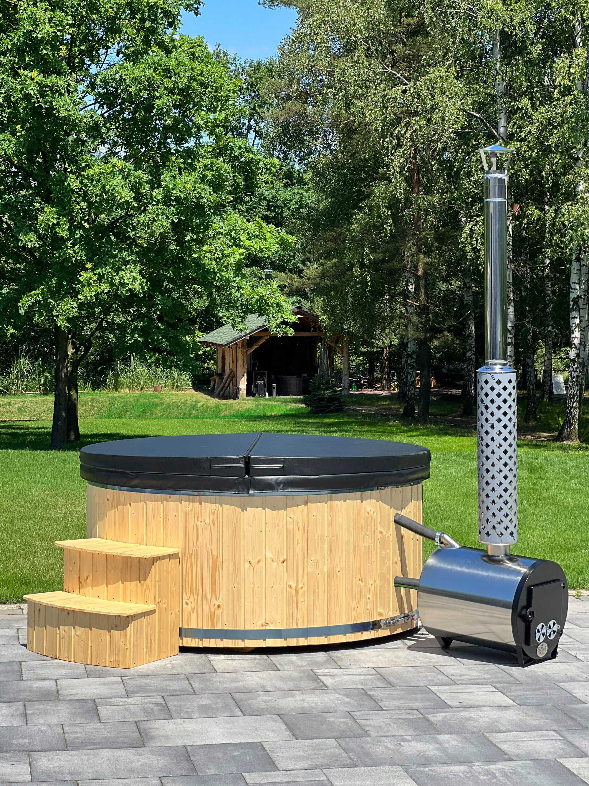 Balia ogrodowa Jacuzzi wanna z hydromasażem Bania PRODUCENT Piec LED