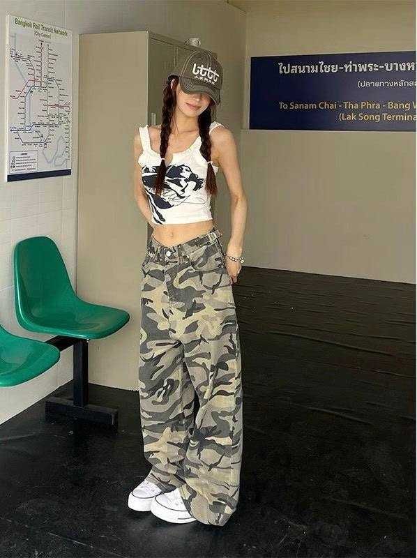 УНІСЕКС Камо штани зелені хакі realtree штаны camo baggy широкі карго