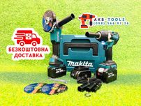2в1 Makita Акумуляторна Болгарка DGA504 + Гайковерт DTW800 36V9A 800Nm