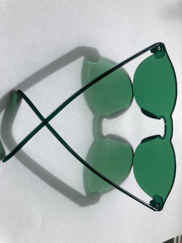 Bezramkowe Zielone okulary przeciwsłoneczne