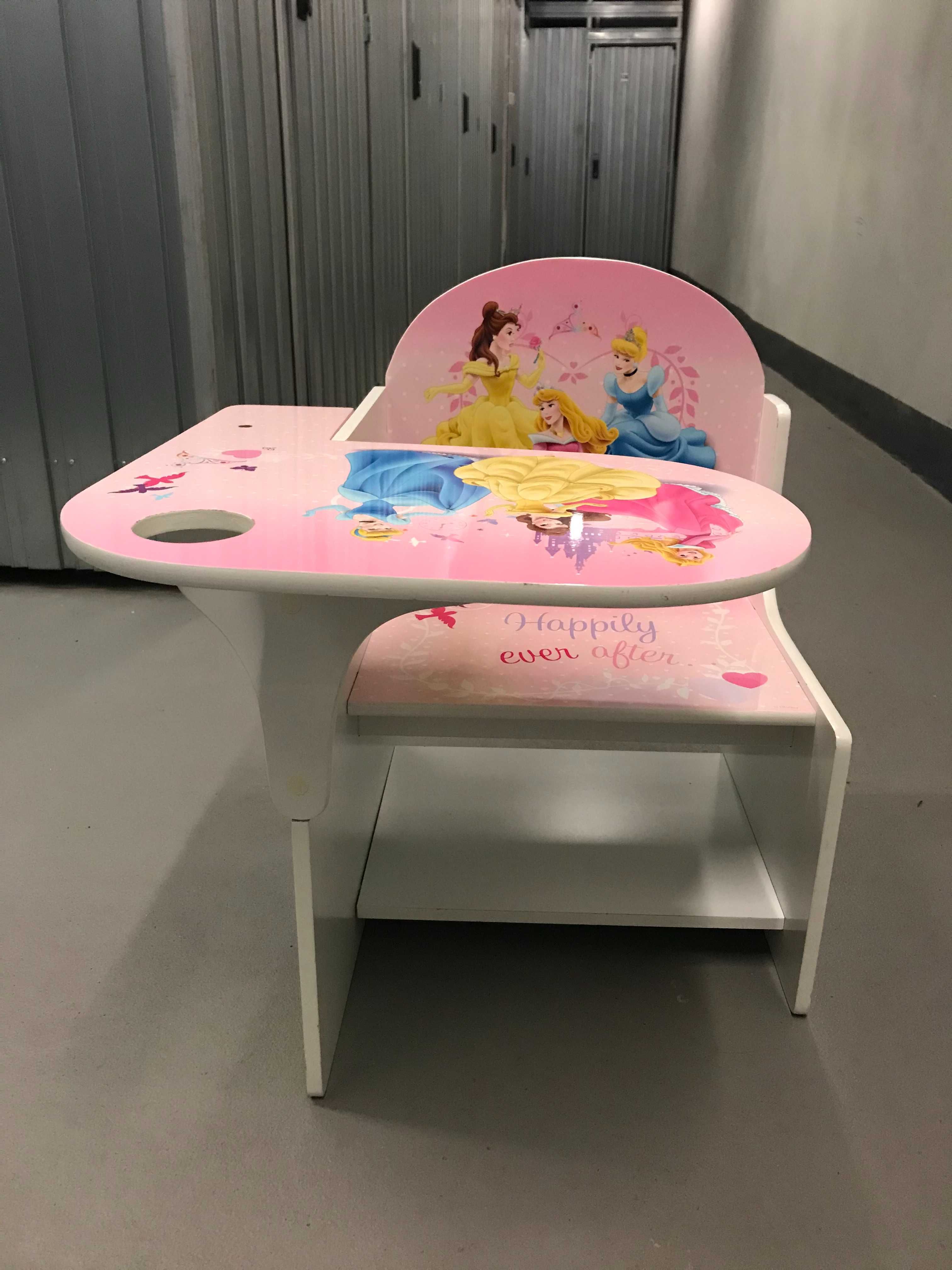 Przepiękne drewniane krzesełko dla dziewczynki - księżniczki
