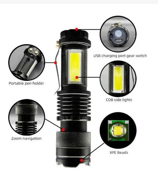 Яскравий ліхтарик  Павербанк Зарядка фонарик все в одному