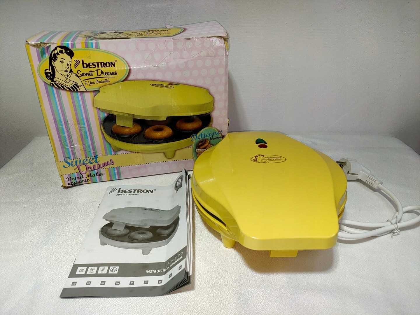 A236 Opiekacz Bestron Sweet Dreams żółty/złoty 7 małych pączków 700 W