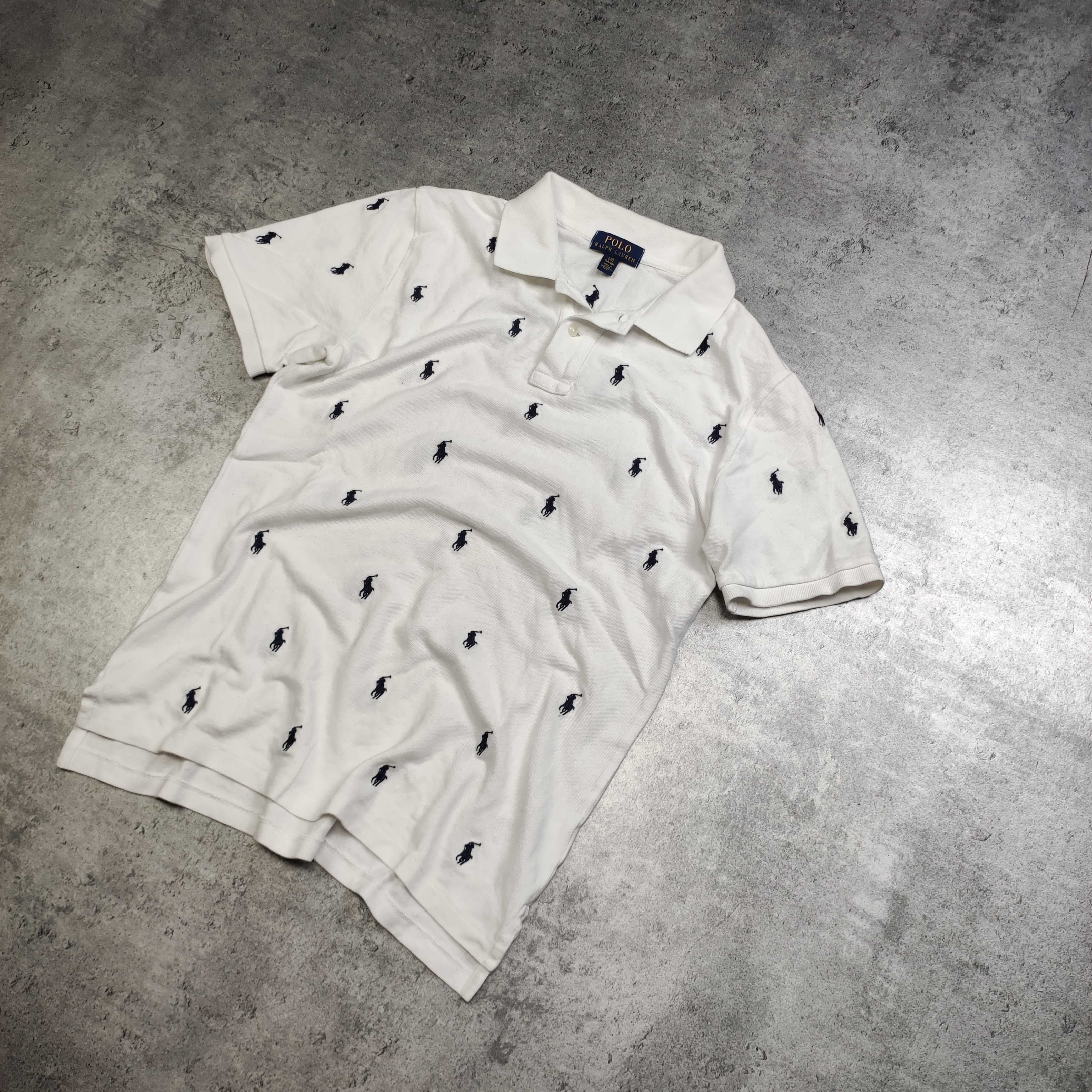 MĘSKA PREMIUM Koszulka Polo Biała Haft Polo Ralph Lauren Elegancka RL