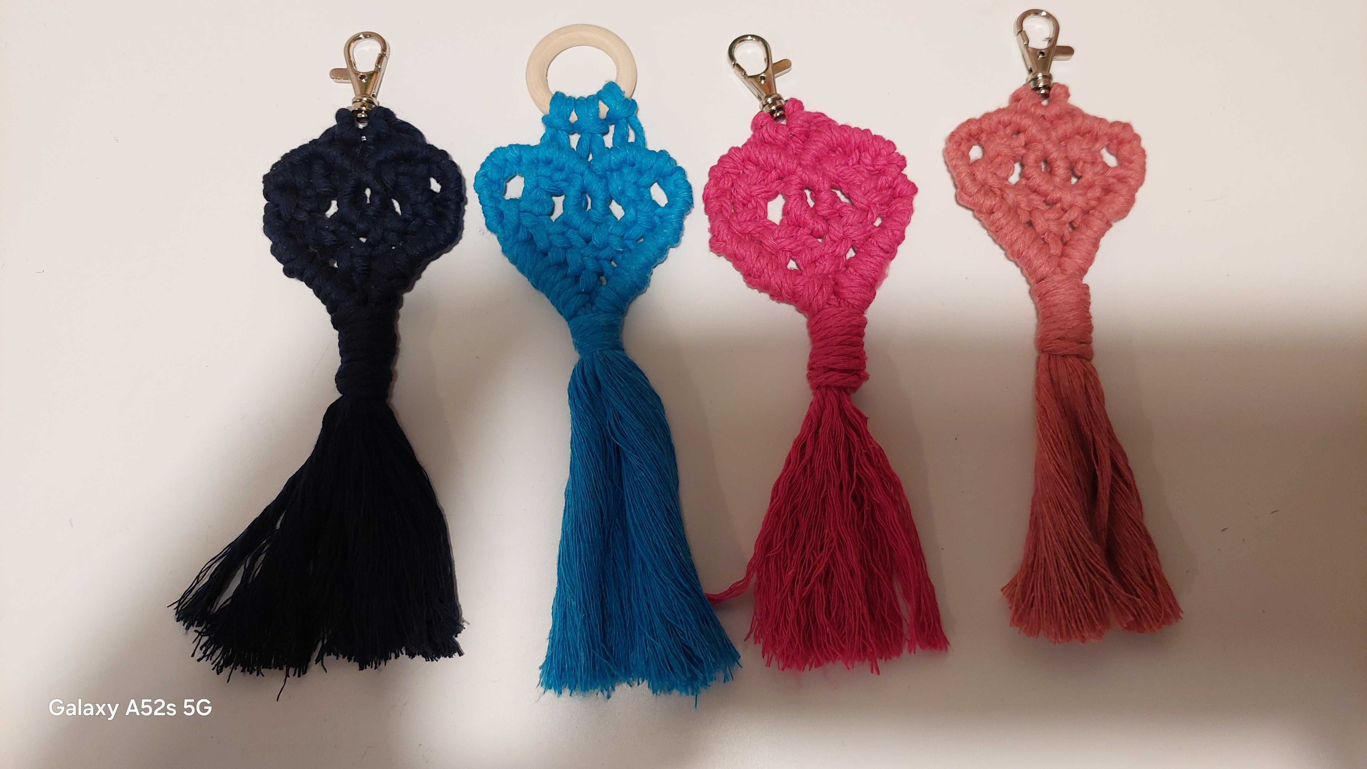 Serce brelok/zawieszka macrame