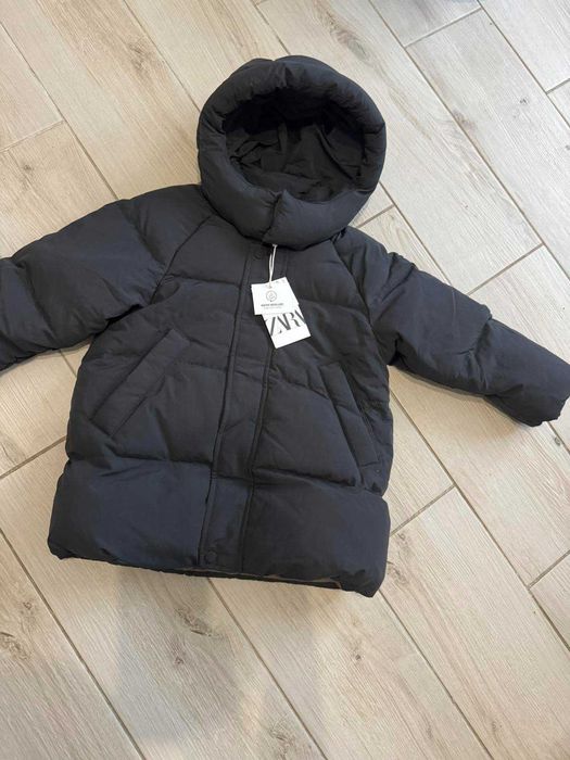 Дитячий теплий пуховик Zara дитяча зимова куртка подовжена зара 116 см