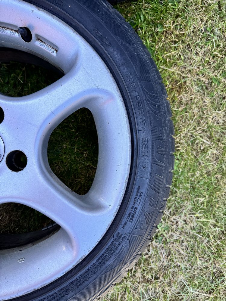 Felgi aluminiowe Nissan Micra k12, plus letnie opony 185/55 r15