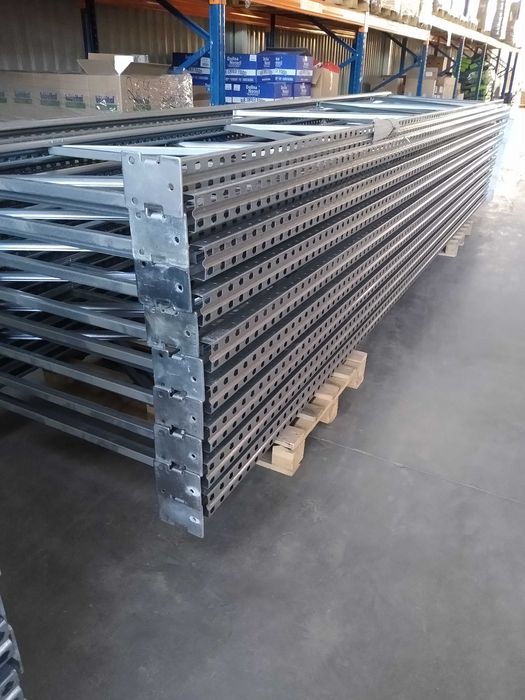 Regały paletowe- 5m wys, belka 3x600kg,jak nowe, dostawa, montaż