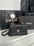 Torebka Chanel matelasse Coco top handle caviar skóra naturalna