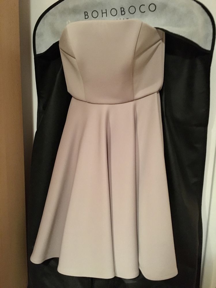 Gorsetowa sukienka mini BOHOBOCO beż r. 36
