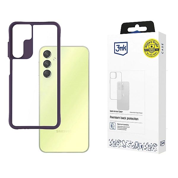 Etui 3mk Satin Armor Case+ Purple na Samsung Galaxy A25/5G - przezrocz