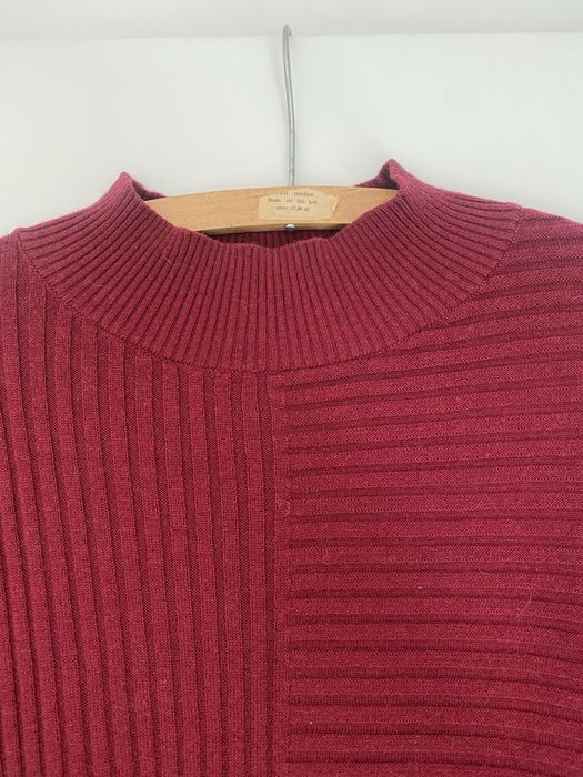 Burgundowy wiśniowy sweter Donna 55% wełna modowy hit