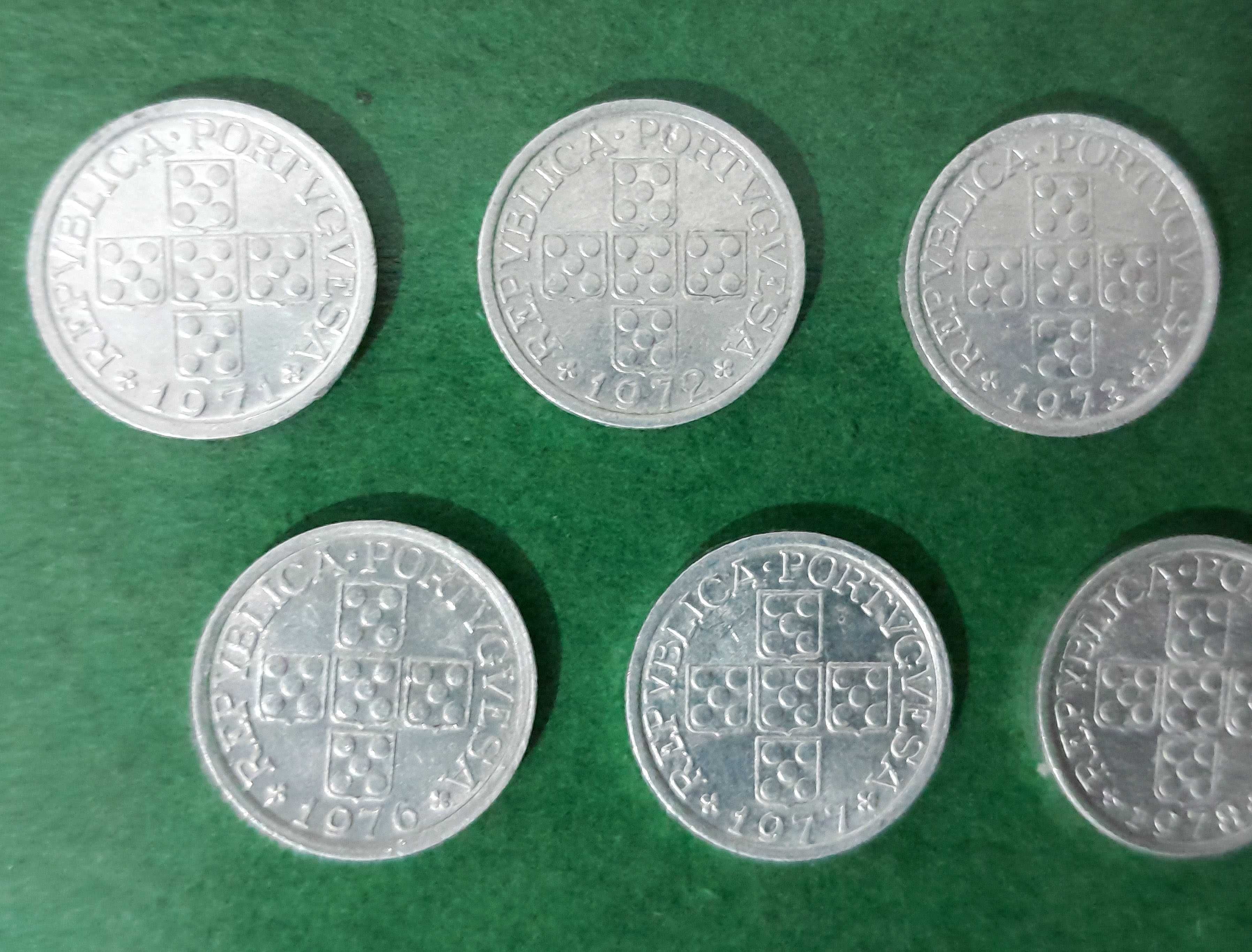 Moedas de 10 centavos 1971 a 1979 (alumínio) da República Portuguesa