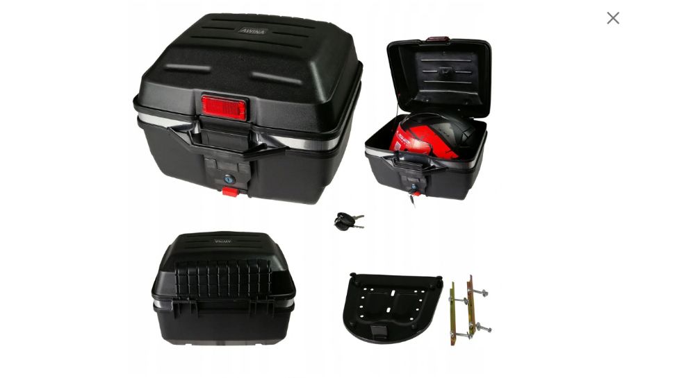 Kufer motocyklowy wypinany z oparciem 24L KUFER NA SKUTER NA KASK