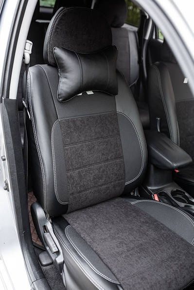 Чехлы экокожа комбинированные алькантара Nissan/Toyota/Chevrolet/Skoda