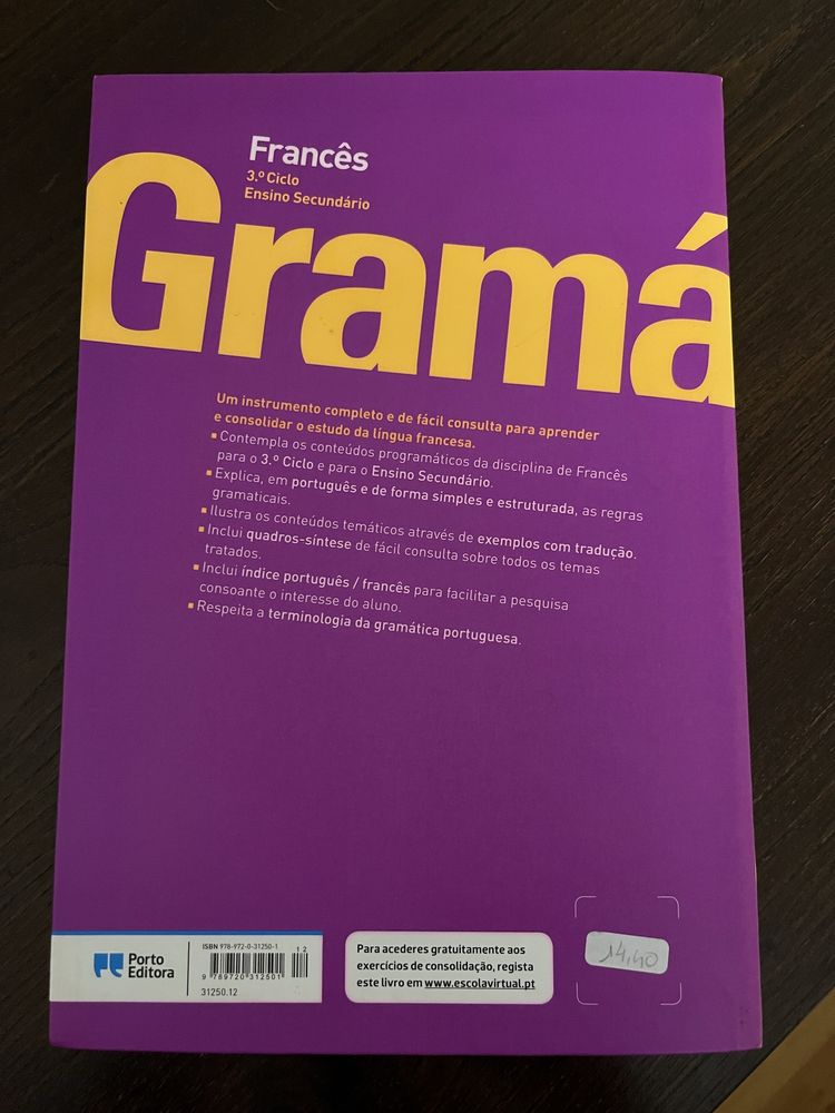 Gramática de Francês, secundario e terceiro ciclo