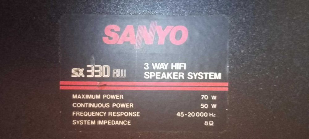 Wieża stereo Fisher kolumny Sanyo