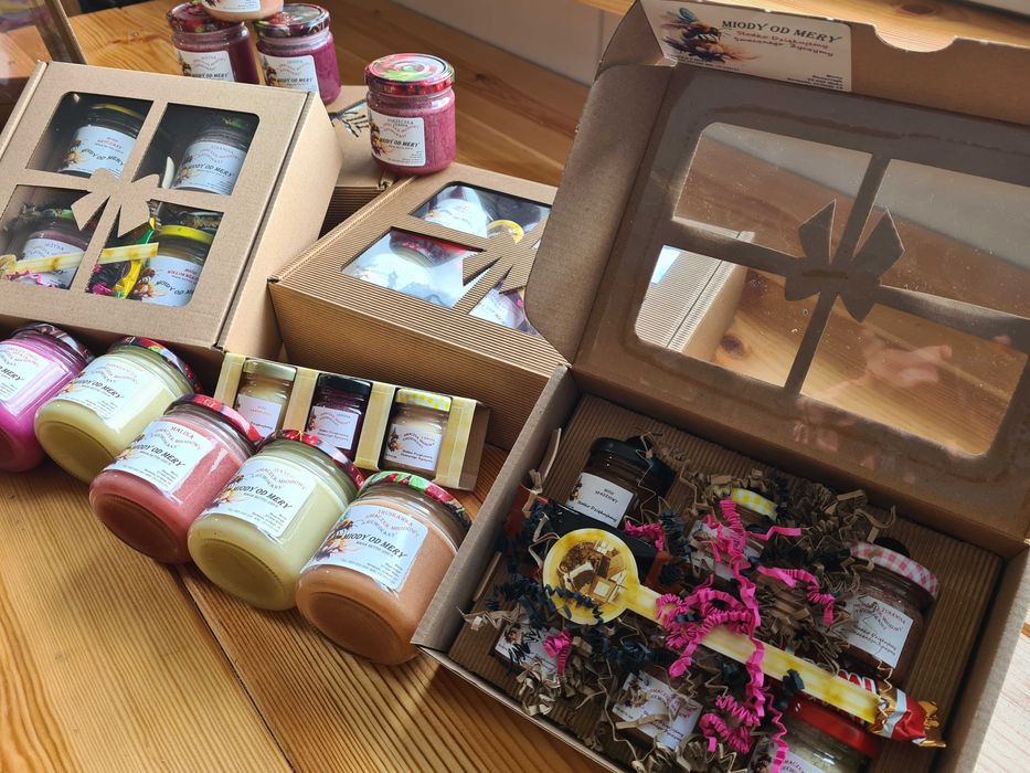 Miód, Duży Zestaw Prezentowy XL 4x250g / Miodowe Smaczki Owocowe / Kit