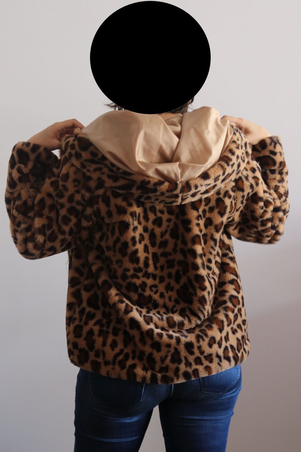 Casaco de pêlo padrão leopardo