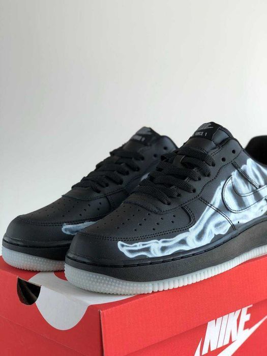 Мужские кроссовки Nike Air Force 1 low Skeleton black. Размеры 40-45