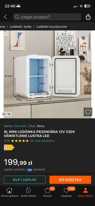 Mini lodówka przenośna 8L