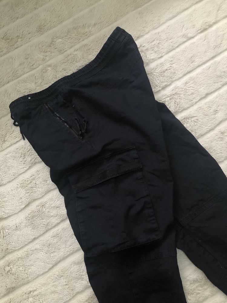 PULL&BEAR (M) 32 Cargo мужские джогеры карго штаны брюки черные оригин