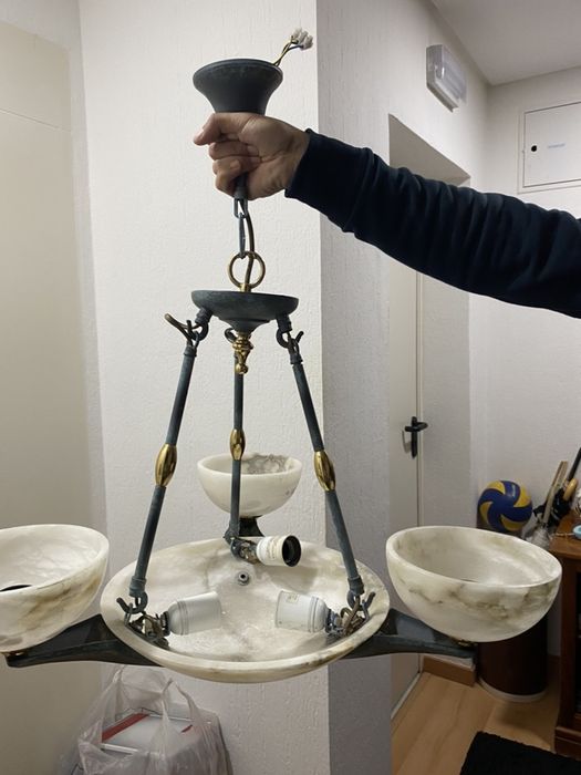 Candeeiro teto alabastro - bx preco