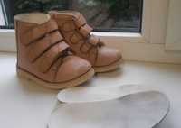 Шкіряні ортопедичні черевички устілка П1 16 см, вальгус, каблук Томаса