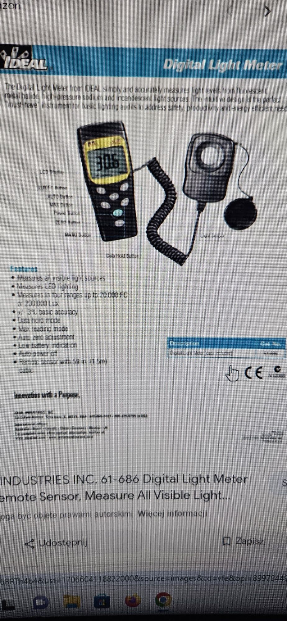 Miernik światła Light Meter IDEAL