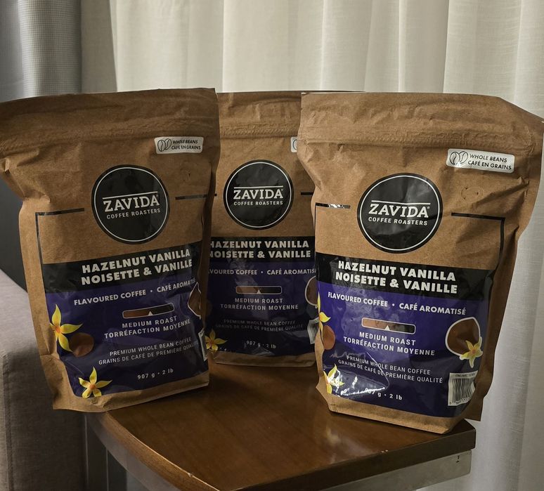 Kawa ziarnista Zavida Hazelnut Vanilla 3 opakowania po 907 g