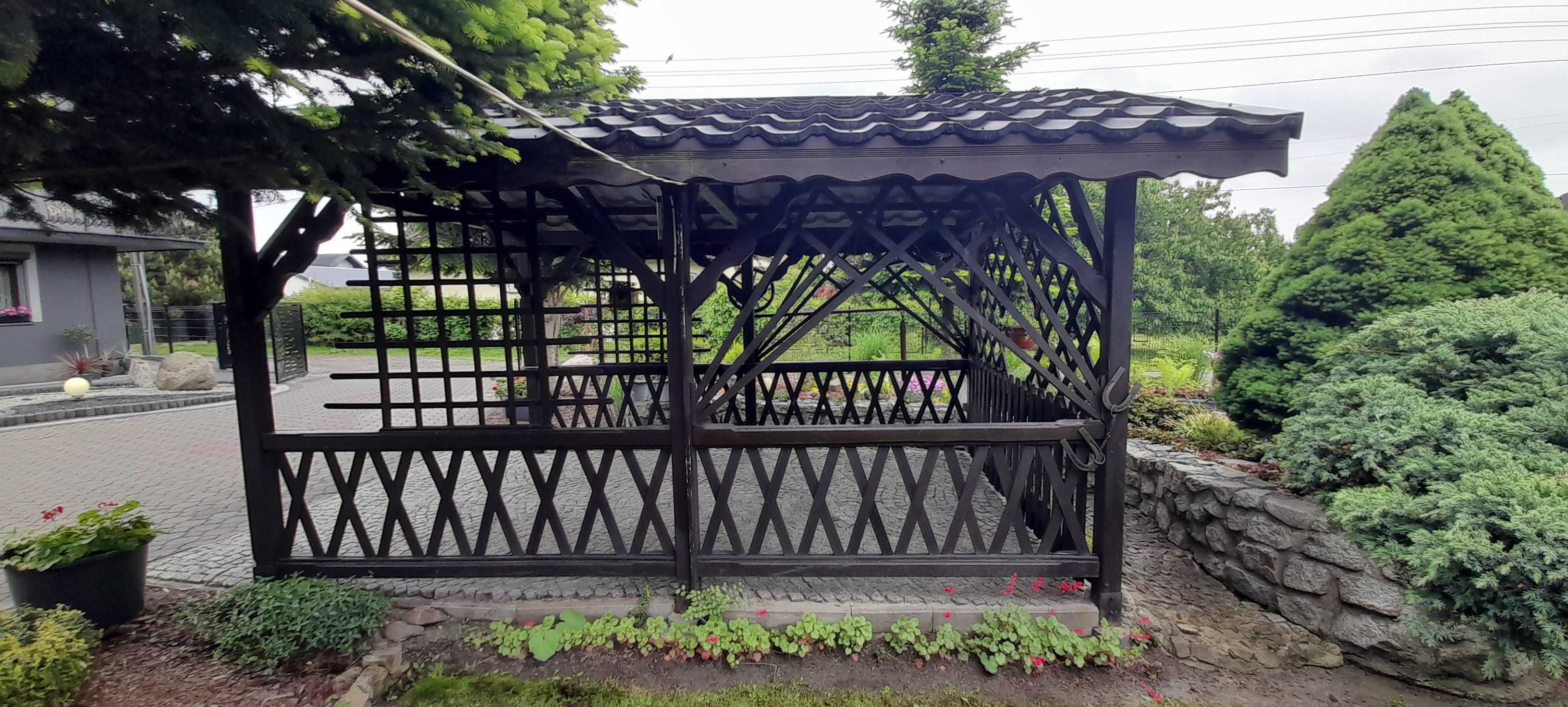 Altanka,altana drewniana 4,10 m x 2,85 m pokr, blachodachówka modułowa