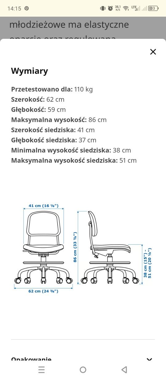 Krzesło obrotowe Ikea