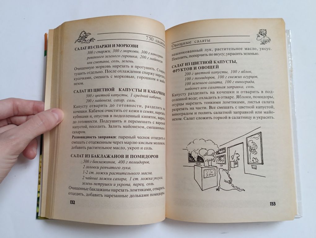 750 салатов. Кулинария. Вкусная книга с рецептами (на русском языке)