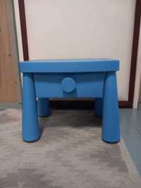 Ikea Mammut stolik nocny szafka przyłóżkowa niebieska