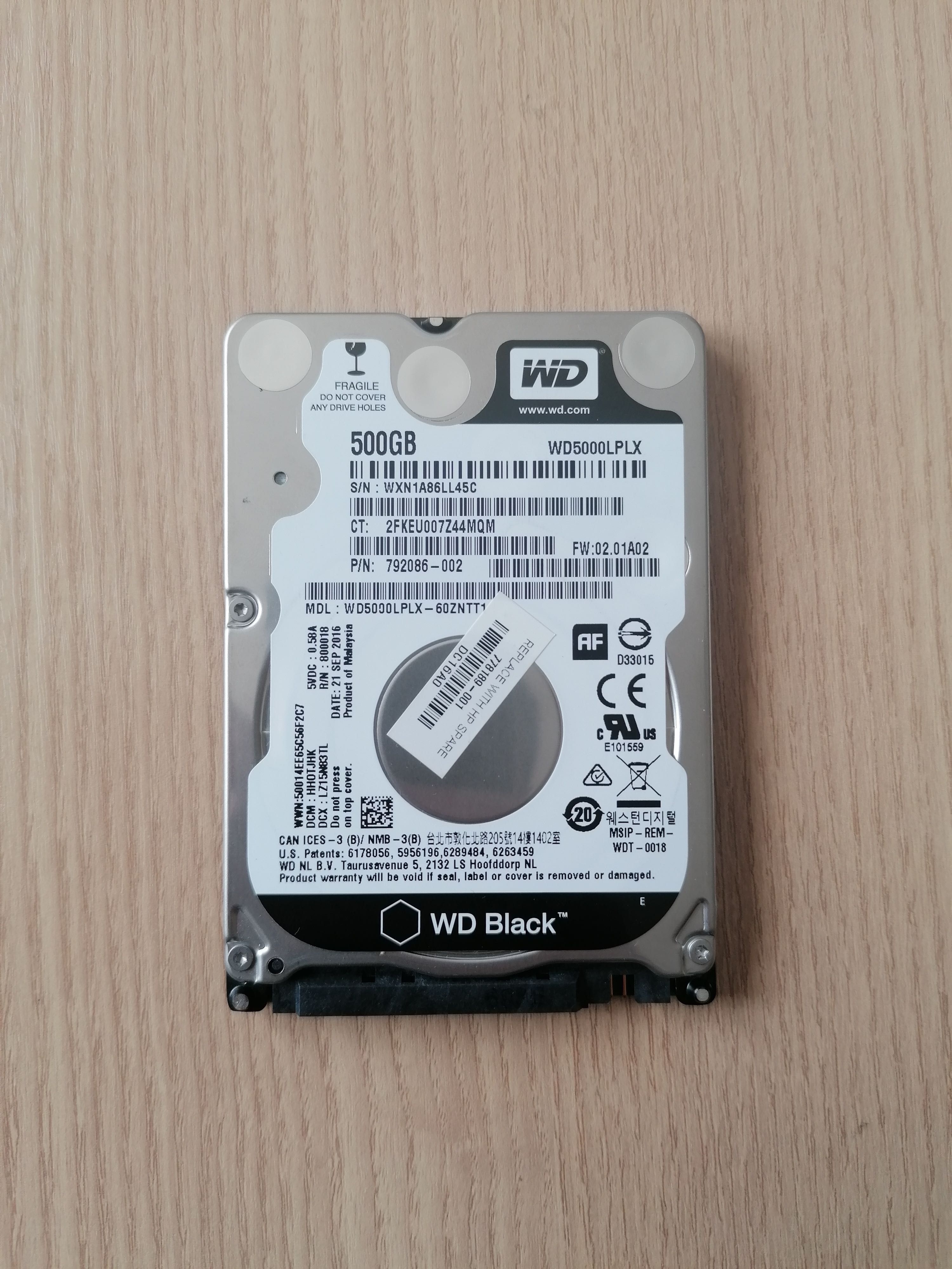 Disco wd black 500gb sata 2.5''