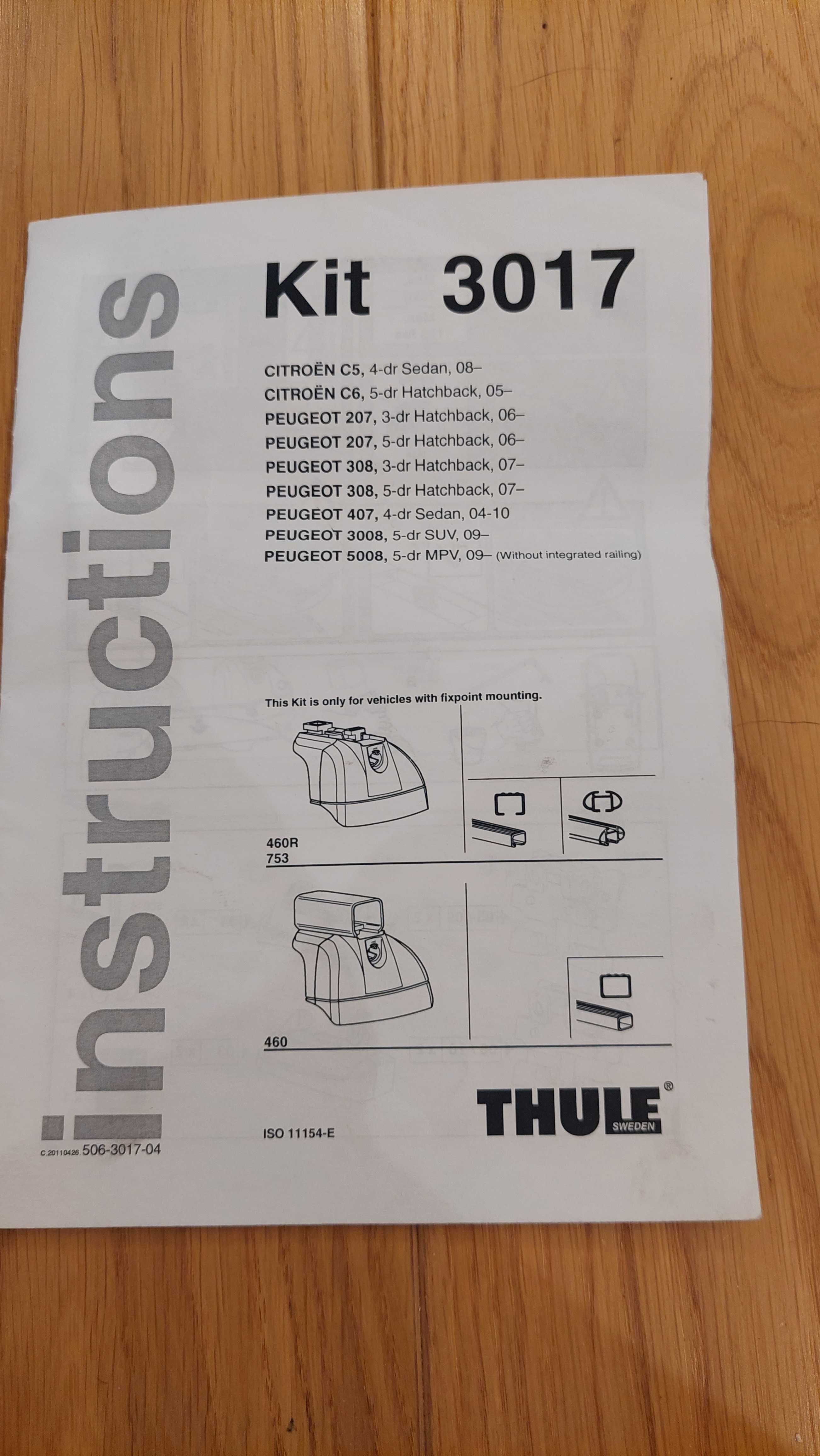 Kit Thule 3017 plus belki na dach