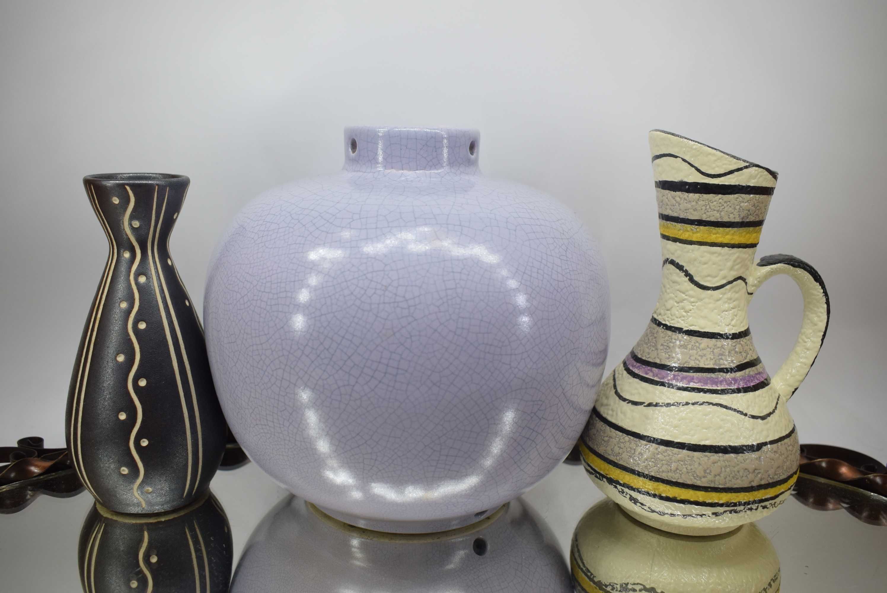 Stara ceramika wazon Piesche & Reif Bay baza lampy Nimy Design Vintage