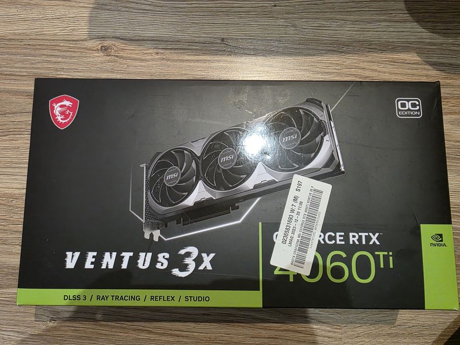 Karta graficzna MSI GeForce RTX 4060 Ti Ventus 3X OC 8GB DLSS 3