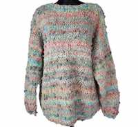 ciepły damski sweter XL ręcznie robiony handmade