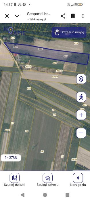 Działka rolna (budowlana).1,41ha.