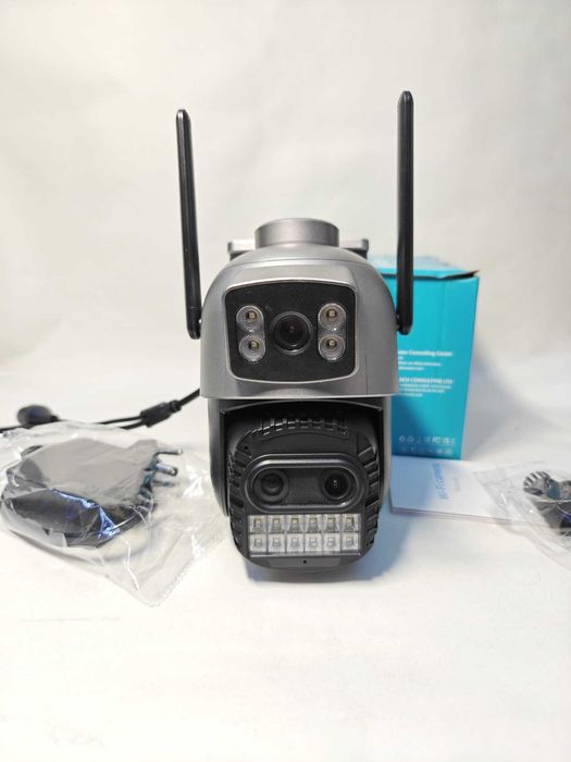 ONVIF Уличная WiFi PTZ поворотная камера zoom 10-x 15МПикс 2,4+5ГГц